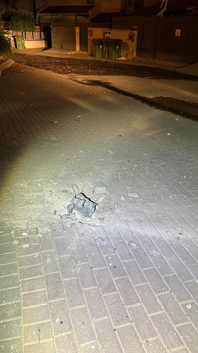 Rocket landed in Sderot in the latest barrage from Gaza. No injuries. (Pic: Sderot Municipality)