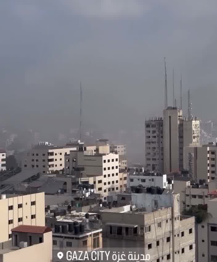 Strikes in Gaza city short time ago