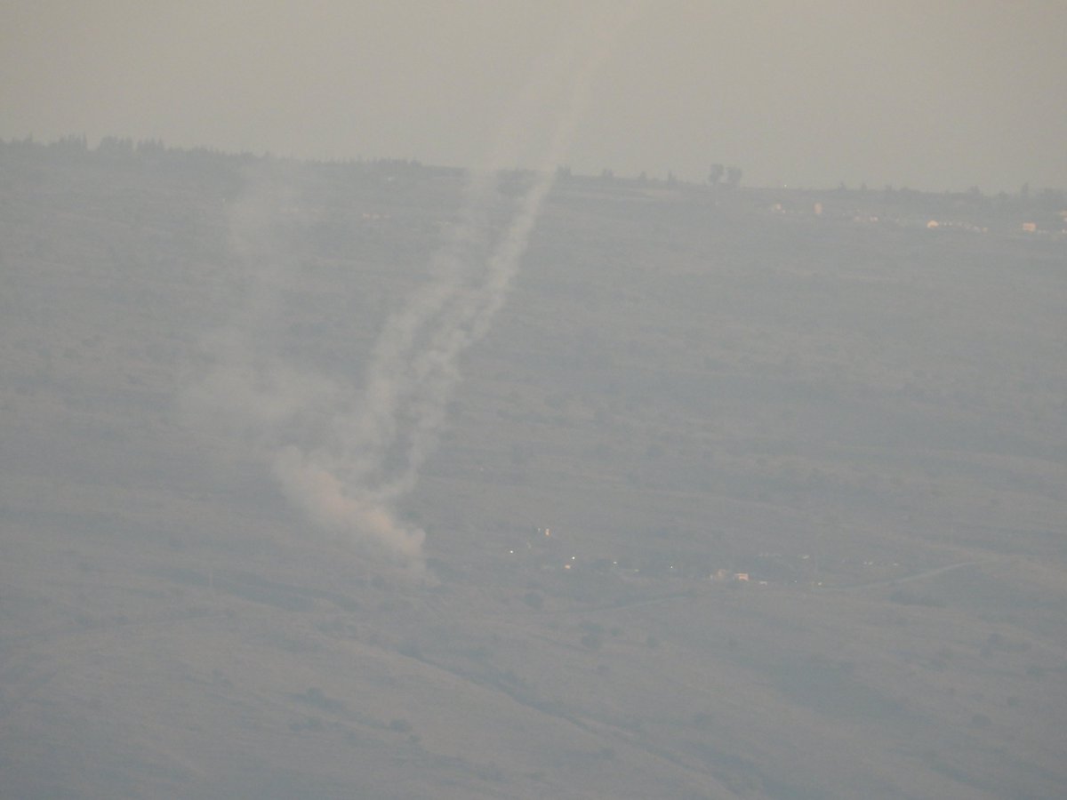 Israeli positions in the Golan were targeted with missiles and Iron Dome carrying out interception operations throughout the region in the eastern sector