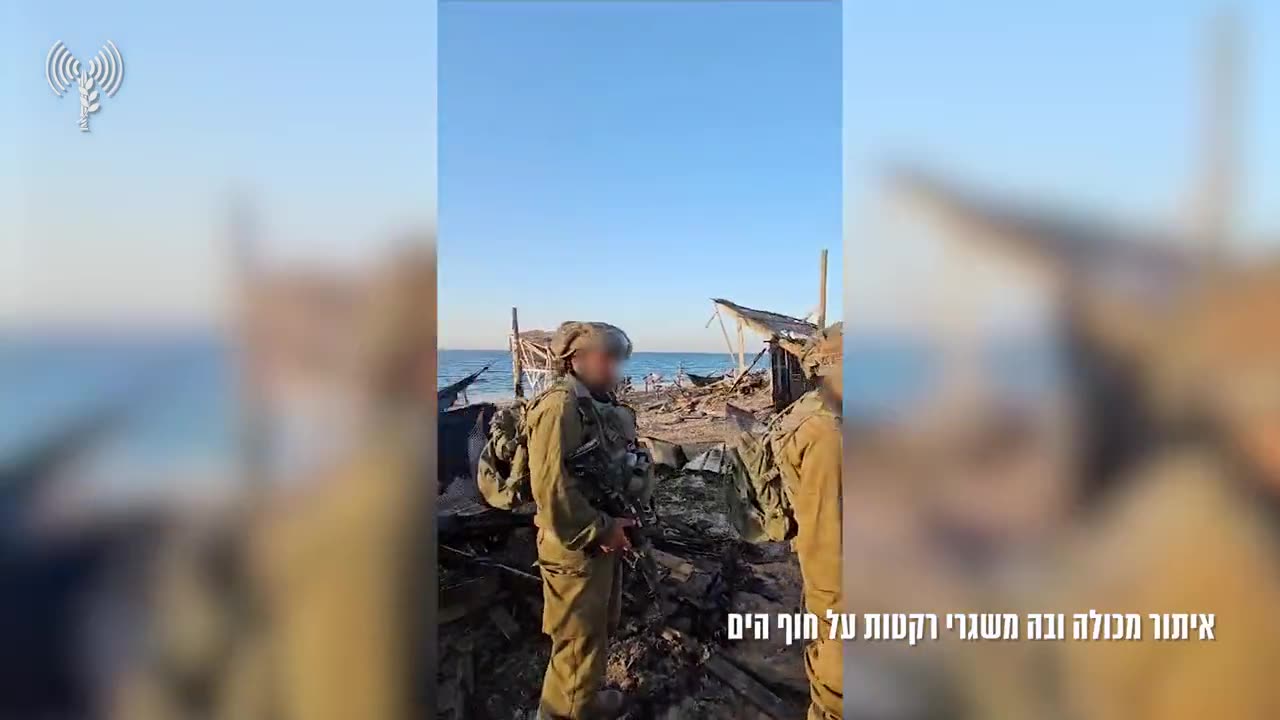 Israeli army says troops of the 401st Brigade located and destroyed a Hamas rocket launcher on the Gaza coast, hidden inside a shipping container