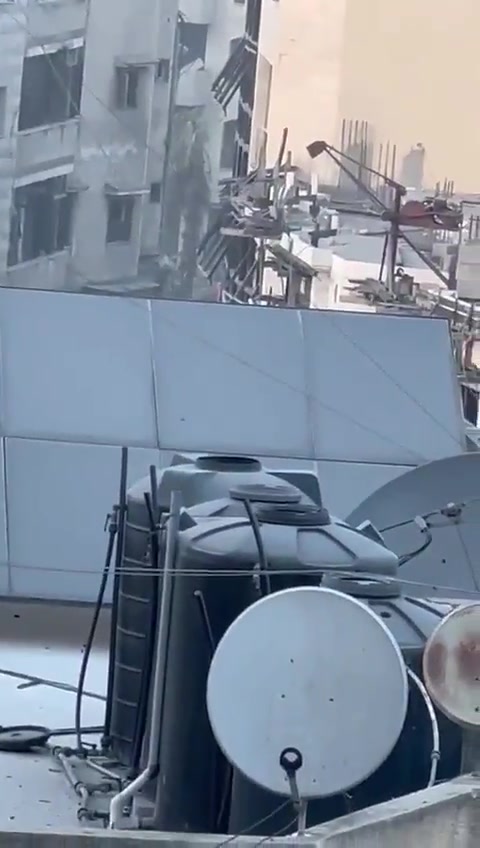 Israeli army tanks seen moving along Al Senaa Street, Gaza City