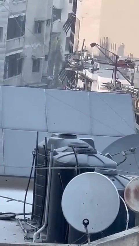 Israeli army tanks seen moving along Al Senaa Street, Gaza City