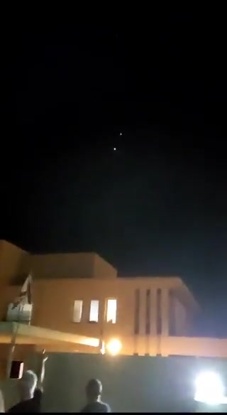 Interceptions seen over Eilat, Israel, after rockets alarms sounded.