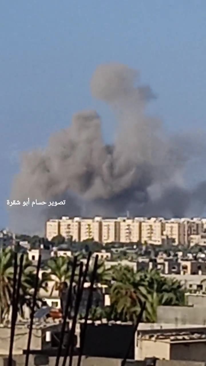 Israeli Airplanes launch raids in the vicinity of Hamad Towers, west of Khan Yunis