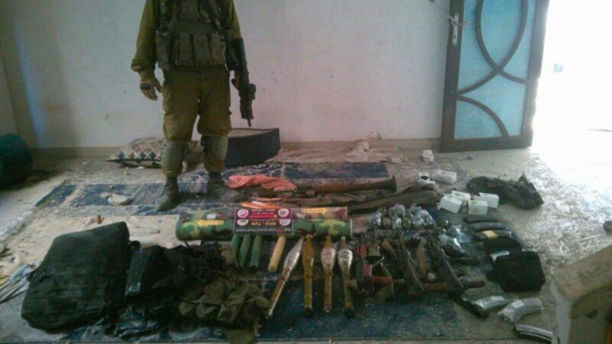 Reservists of the Harel Brigade found a cache of weapons at the home of a member of Hamas's Nukhba forces, and the 14th Brigade found an anti-tank missile hidden under an infant's bed, in the northern Gaza Strip, the Israeli army says