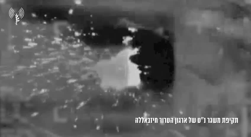 Israeli army footage of a strike on an ATGM launcher in Lebanon earlier today