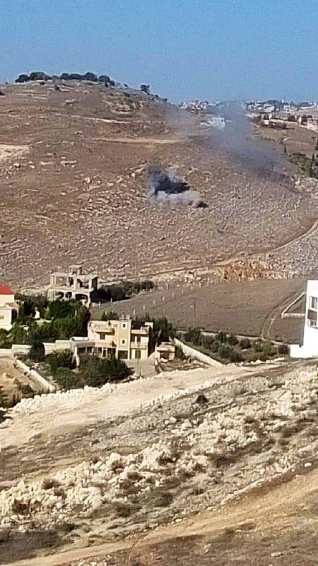 Israeli army artillery fire in Hula