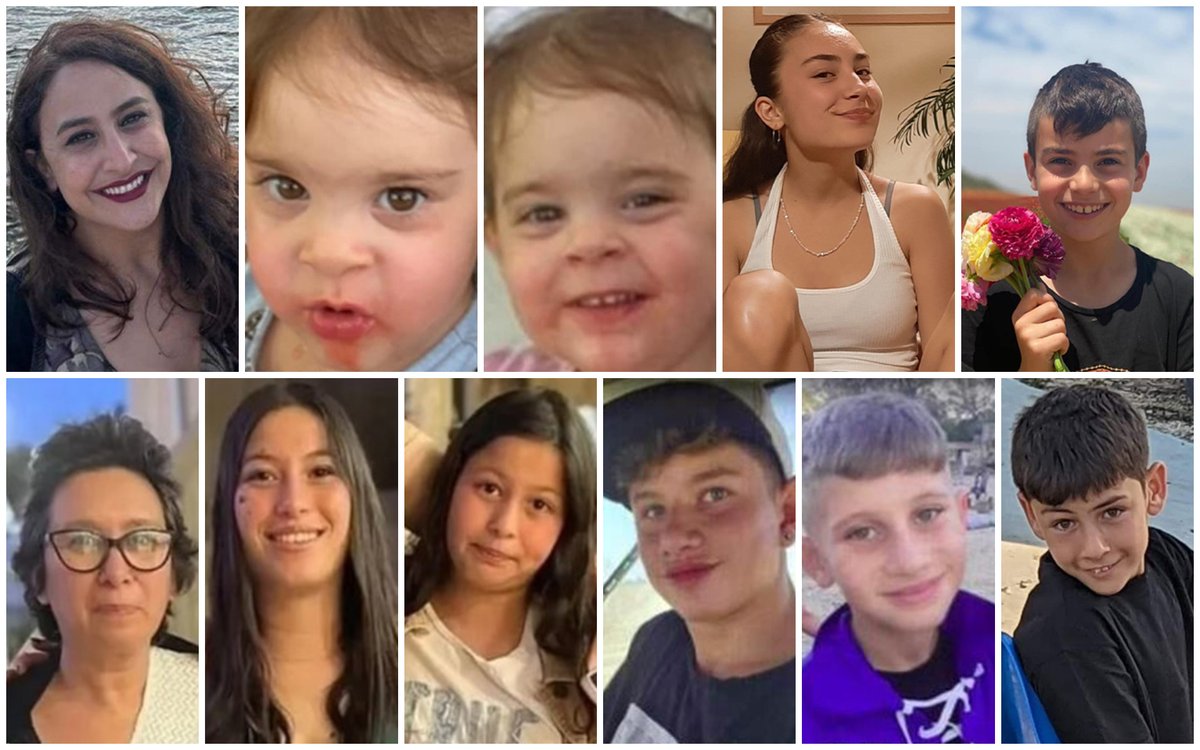 The 11 Israeli hostages released from Hamas captivity tonight: Sharon Aloni Cunio and her children Emma and Yuli, siblings Sahar and Erez Calderon,Karina Engel-Bart and her children Mika and Yuval, siblings Yagil and Or Yaakov, and Eitan Yahalomi