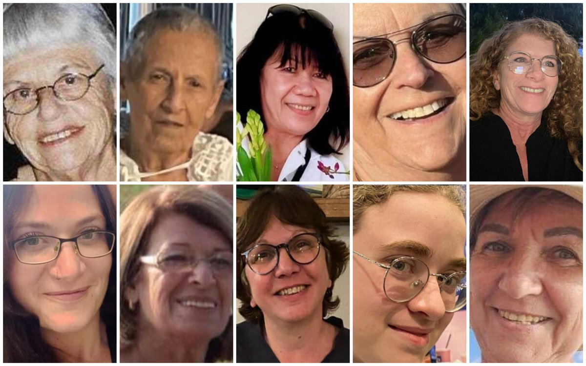 The 10 Israeli hostages released from Hamas captivity tonight:  Ditza Heiman, Tamar Metzger, Noralin Babadila Agojo, Ada Sagi, Meirav Tal, Rimon Kirsht, Ofelia Roitman, Gabriela Leimberg and her daughter Mia, and Clara Marman