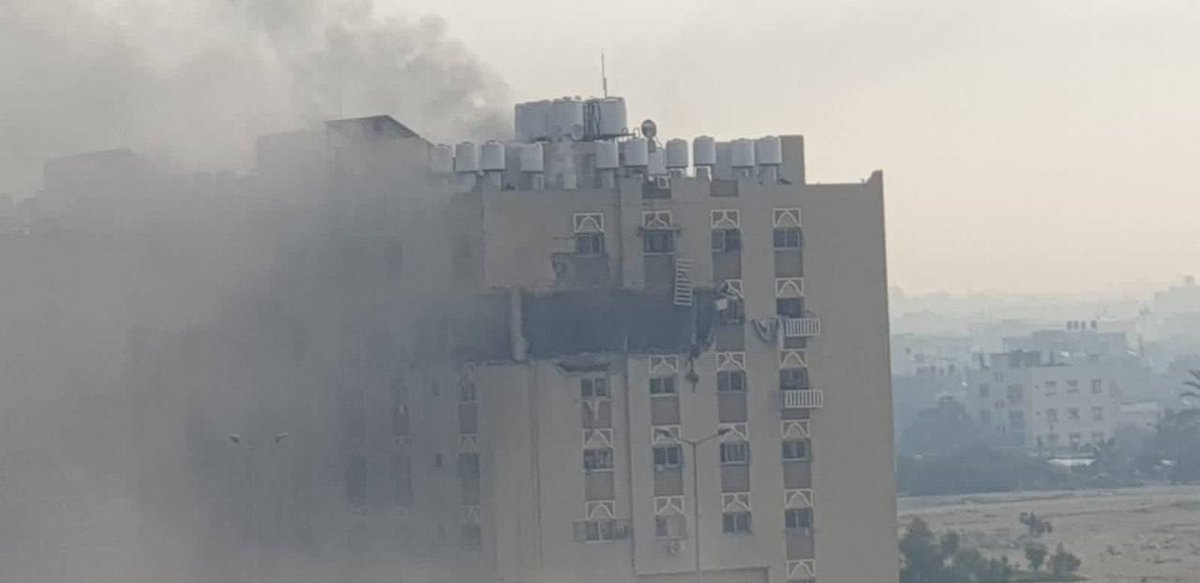 Specific floor within a building in Hamad Town, near Khan Yunis in southern Gaza, has been targeted