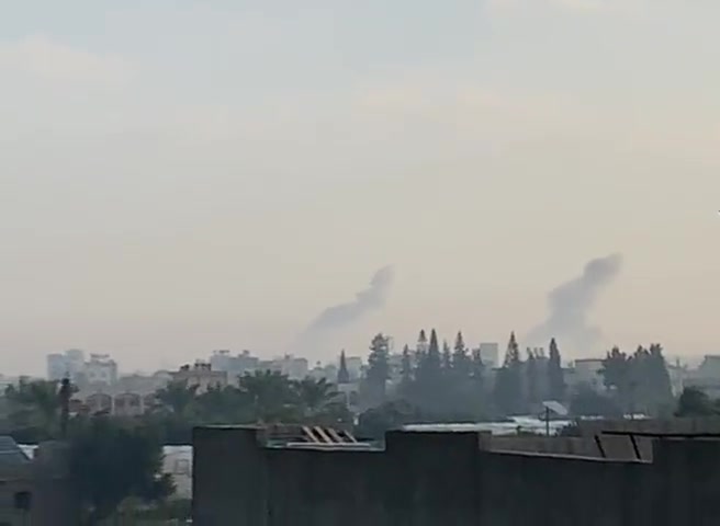 Israeli warplanes are targeting different locations in the South of Gaza