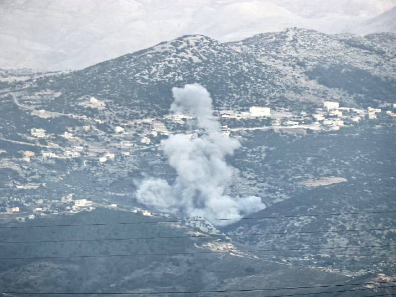 Israeli army air strike in Kafrchouba
