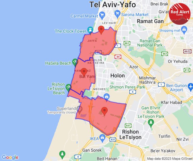 Sirens in central Israel Israeli