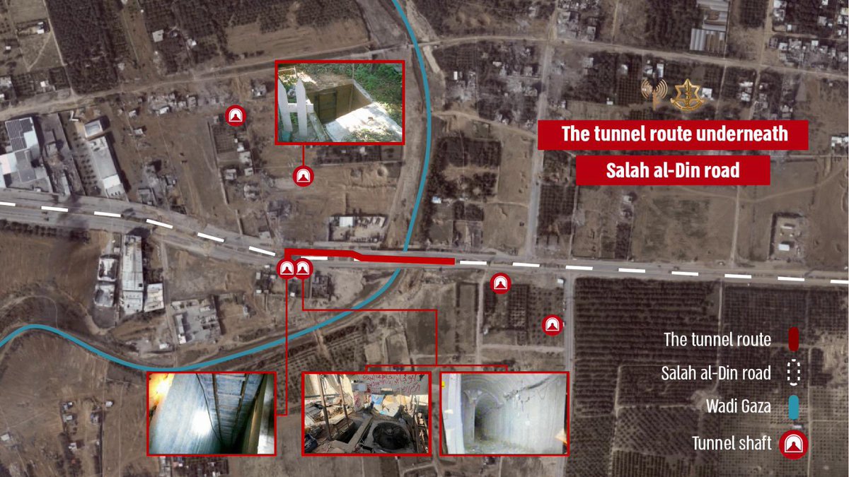 IDF: DISMANTLED: A Hamas terrorist tunnel underneath the Salah al-Din Road, connecting  northern and southern Gaza. The route, which stretches for hundreds of meters and is approximately 9 meters deep, was used by Hamas for the transfer of militants from northern to southern Gaza