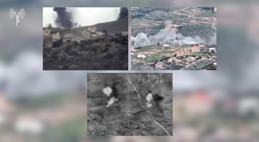Israeli army footage of the strikes in Lebanon today