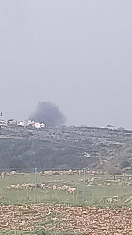 Israeli army air strikes and artillery fire in Labbouneh and Naqoura