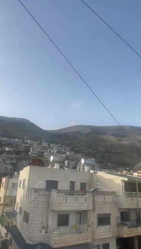 Footage of the Iron Dome engaging a barrage of Hezbollah rockets fired from Lebanon at the Golan Heights, over the Durze town of Majdal Shams