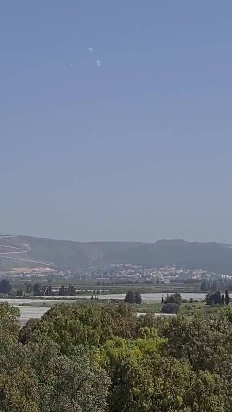 Multiple Iron Dome interceptions reported over the northern border community of Shlomi, following rocket fire from Lebanon.