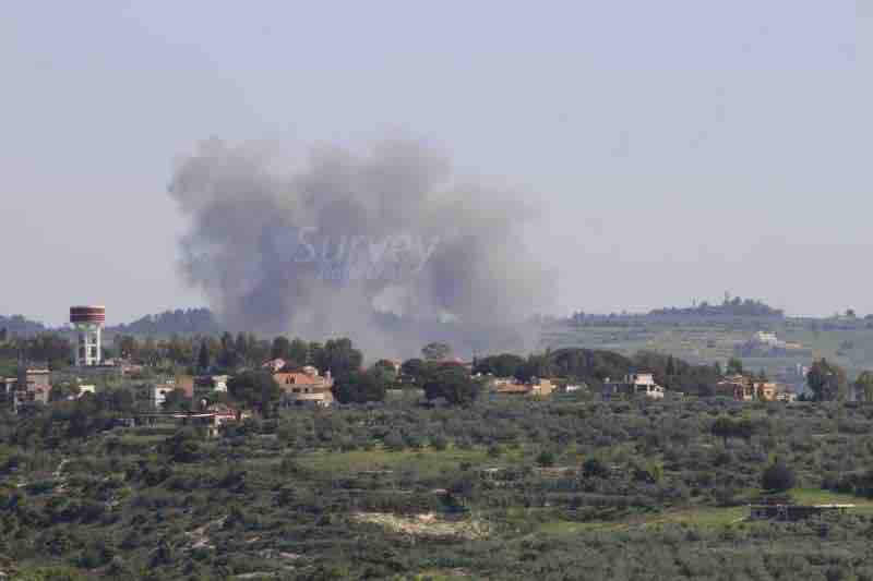 Israeli army air strikes in Naqoura and Yarine earlier