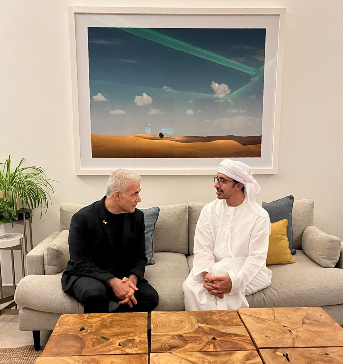 Israel's oppositon leader Lapid met with the Emirati FM in UAE, and spoke with him on the hostages deal. Israel PM Netanyahu has not visited the UAE since returning to office last year