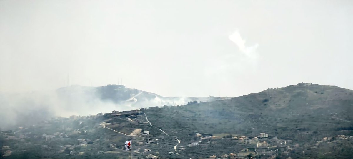 Israeli army continues to target the eastern neighborhood in the town of Al-Adissa with phosphorus shells, which led to more fires in the area.