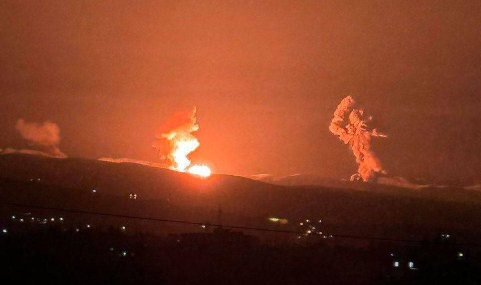 Large-scale Israeli airstrikes reported in the Beqaa Valley, eastern Lebanon