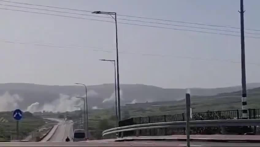 A barrage of some 35 rockets was launched from Lebanon at the Mount Meron area in northern Israel a short while ago, the military says. The Israeli army says the rockets struck open areas, and there are no reports of injuries