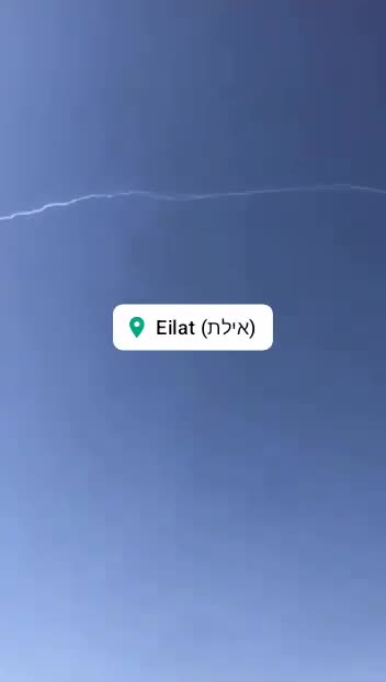 Footage shared on social media purportedly shows a smoke trail from the Arrow interceptor missile over the Eilat area