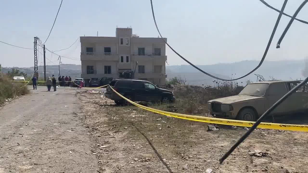 Lebanon - Janata town, southern Lebanon - 2 storey building that was targeted overnight on the right - 2 women killed were in the building close to the one that was hit - at least 14 injured civilians - Hezbollah source says no member was killed or was in building that was hit