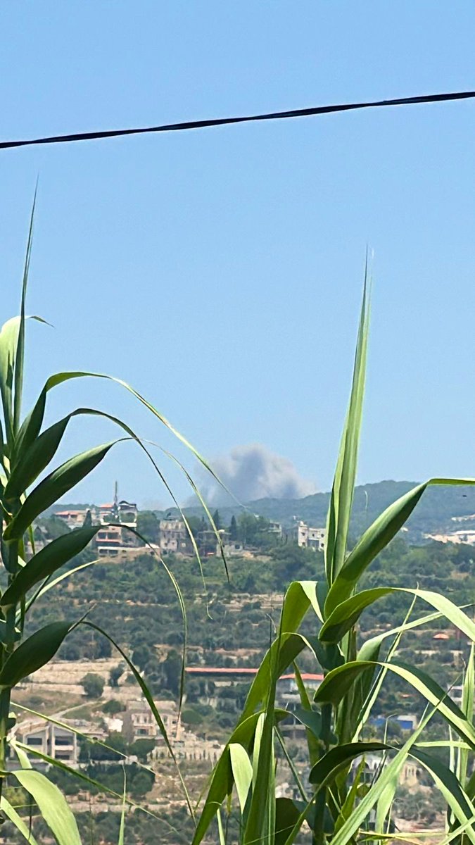 Israeli army air strikes in the mountainous areas near Rihan