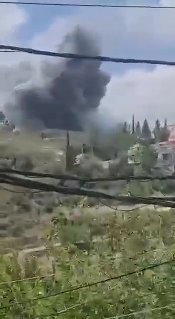 Bombardování místa ve městě Maaroub v jižním Libanonu