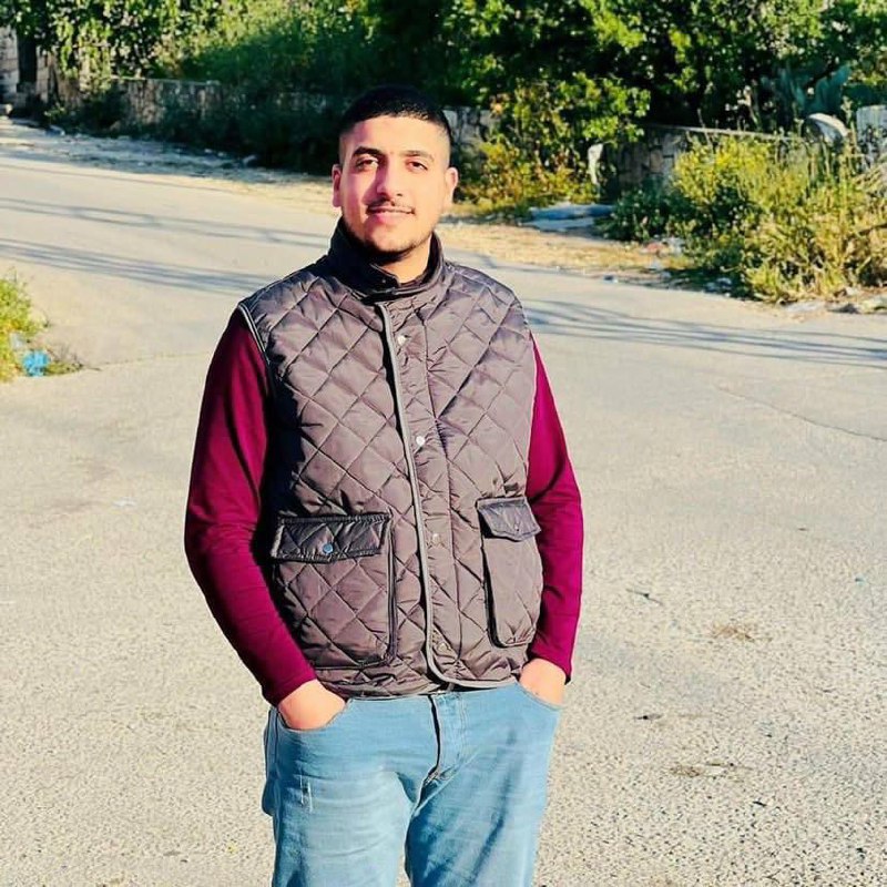 Israeli forces arrest the young man Abdul Rahman Kaabi after storming his house in the village of Rujib, east of Nablus