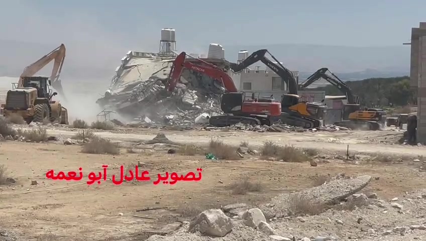 Israeli forces demolish several homes in the Qasr Hisham area, west of Jericho.