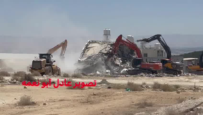 Israeli forces demolish several homes in the Qasr Hisham area, west of Jericho.