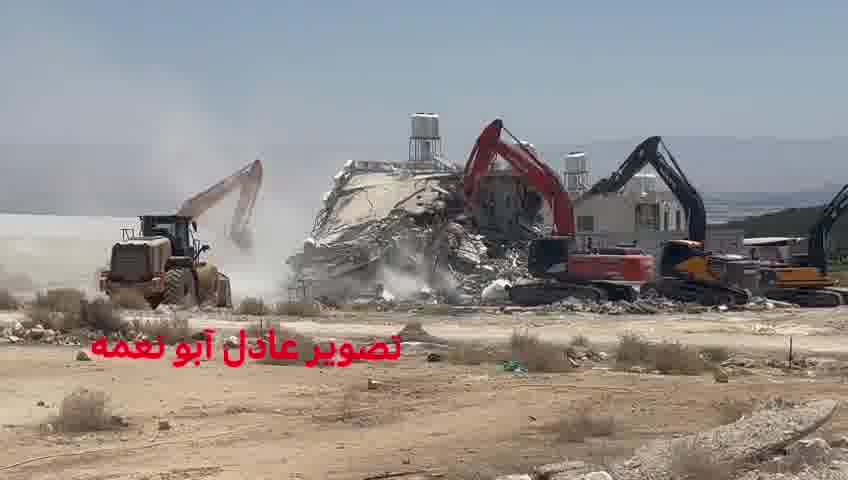 Israeli forces demolish several homes in the Qasr Hisham area, west of Jericho.