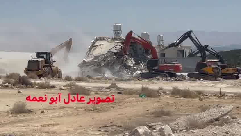 Israeli forces demolish several homes in the Qasr Hisham area, west of Jericho.