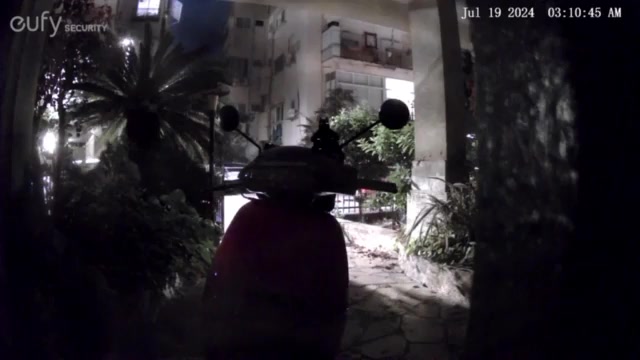 CCTV footage of the explosion in Tel Aviv. The sound of a drone can clearly be heard before the explosion