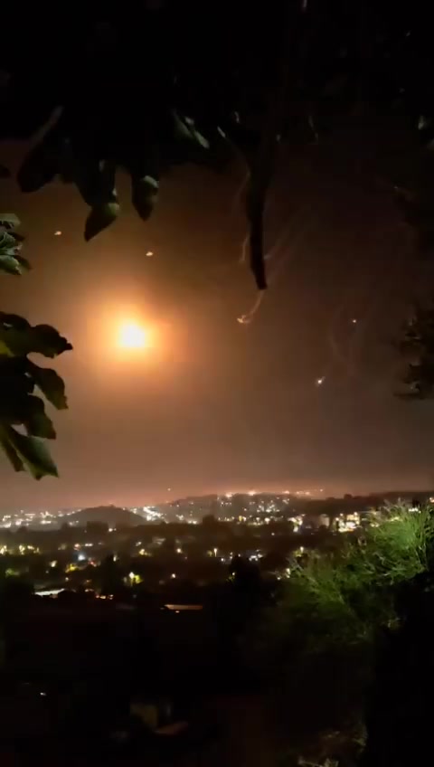 Several Iron Dome interceptions reported over the Upper Galilee, amid an apparent rocket barrage from Lebanon. Sirens sounded in several communities