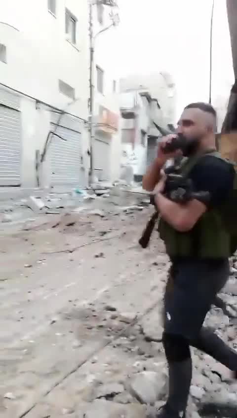 This video circulating on social media is said to have been taken moments before the drone strike in Tulkarem, showing Muhammad Abu Abdo, the commander of the al-Aqsa Martyrs' Brigades in the area. It also shows an armed medic