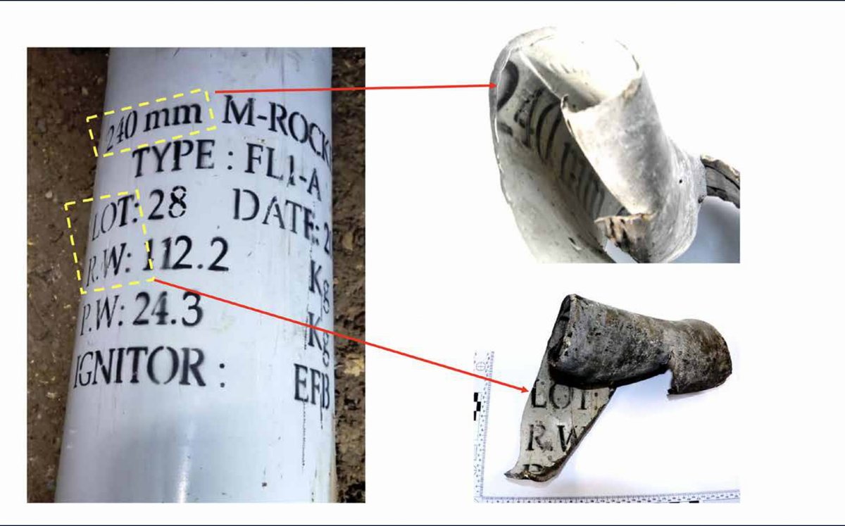 L'armée israélienne publie des preuves montrant que des éclats d'obus trouvés hier sur les lieux de la frappe de roquette à Majdal Shams correspondent à une roquette Falaq-1 de fabrication iranienne, utilisée par le Hezbollah. L'armée israélienne publie également la trajectoire de vol de la roquette lourde, lancée depuis la région de Chebaa, au sud du Liban.