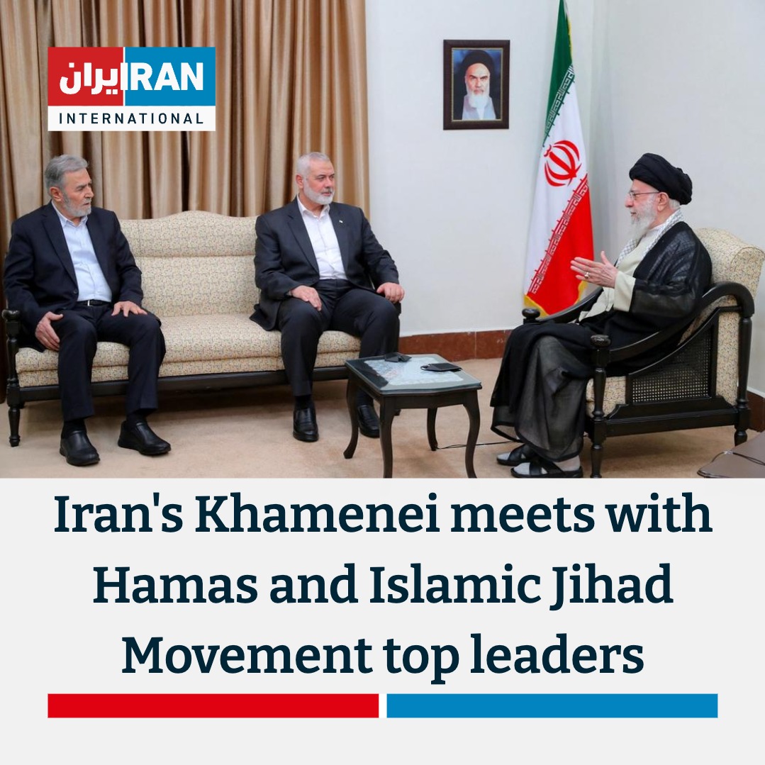 Ismail Haniyeh, the head of Hamas Political Bureau, and Ziyad al-Nakhalah, Secretary-General of the Islamic Jihad Movement, who are in Tehran for president-elect Masoud Pezeshkian’s swearing-in ceremony, met with Supreme Leader Ali Khamenei in Tehran on Tuesday