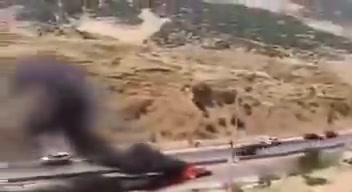 A car was targeted on the Damascus-Beirut road reportedly by drone