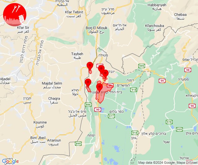 Sirènes d'alerte aux roquettes à Kiryat Shmona et dans les communautés environnantes