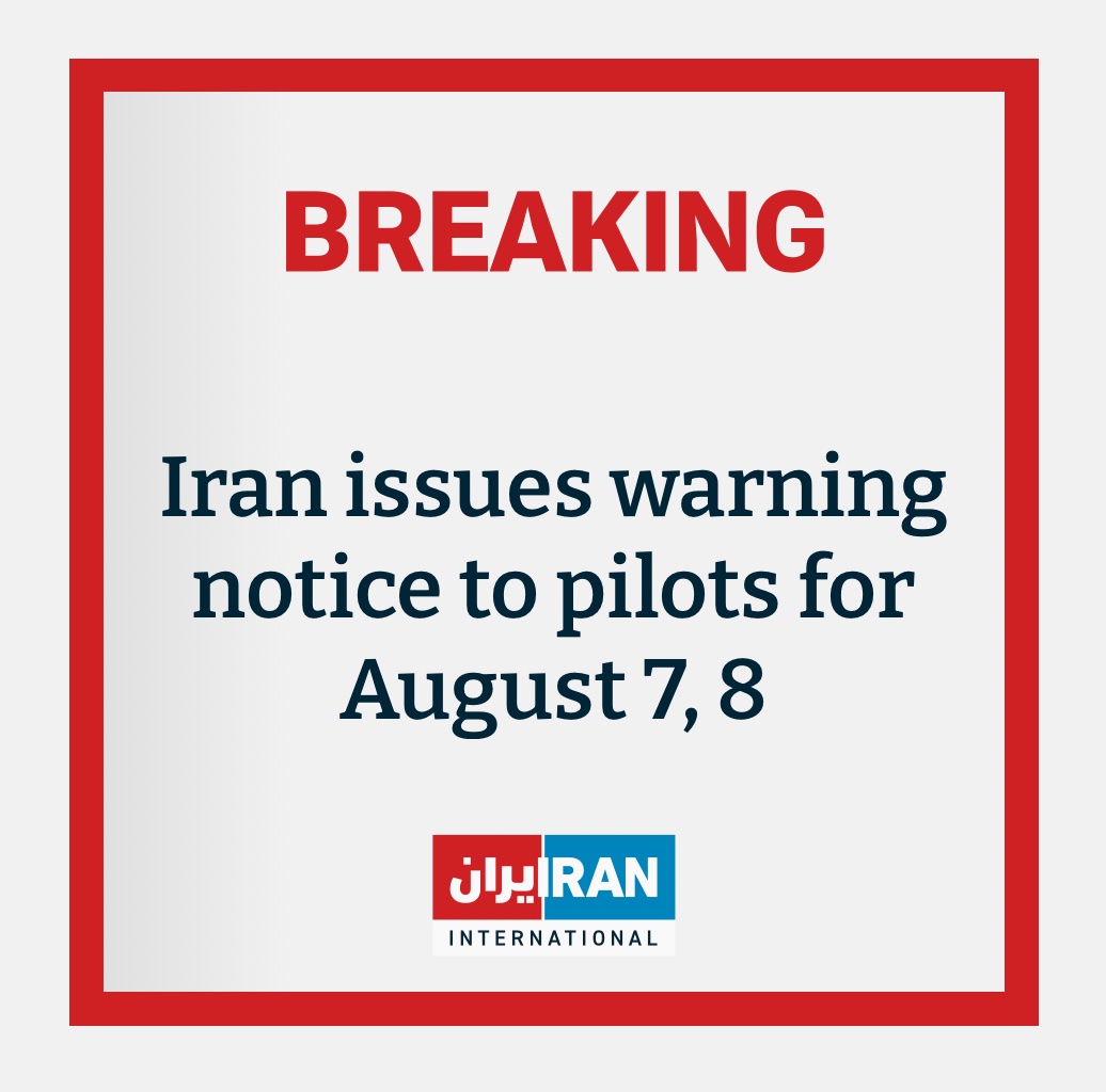 Die iranische Luftfahrtbehörde gab am Dienstag ein NOTAM heraus, um Piloten und Luftfahrtbehörden vor der Gefahr von Schusswaffenangriffen im Westen des Iran am 7. und 8. August zu warnen. Die Gefahrenzone wurde auf eine Höhe von 12.000 Fuß festgelegt.