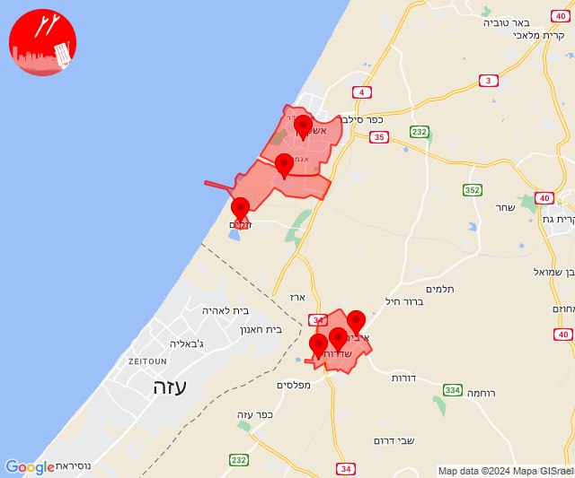 Des sirènes retentissent à Ashkelon et Sderot