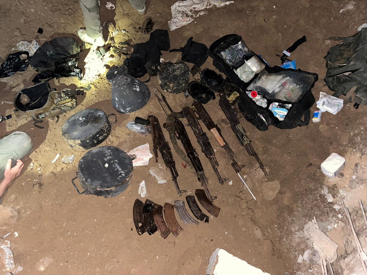 A cache of weapons and equipment belonging to Hamas operatives were recently found by troops in a tunnel in southern Gaza's Khan Younis, the Israeli army says. The find was made by soldiers of the 7th Armored Brigade and elite Yahalom combat engineering unit, which are operating under