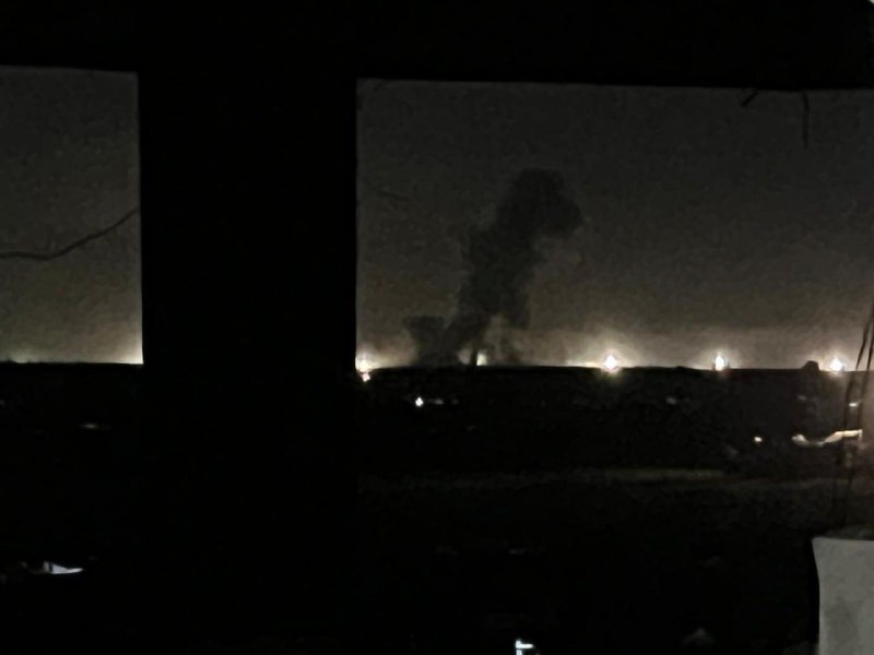 Planes launch a raid west of Rafah city in the southern Gaza Strip