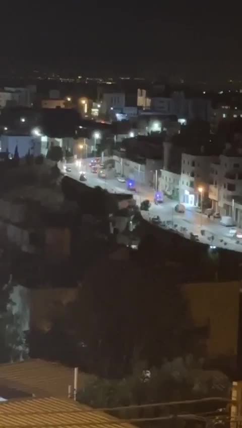 Large Israeli security forces operation at the site of the car explosion in the city of Hebron