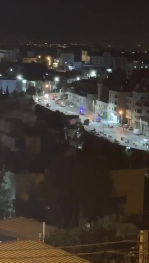 Large Israeli security forces operation at the site of the car explosion in the city of Hebron