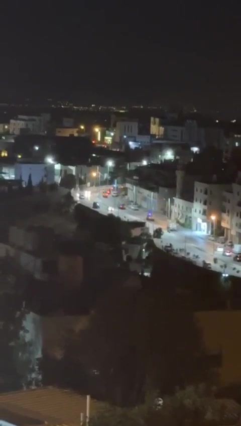 Large Israeli security forces operation at the site of the car explosion in the city of Hebron